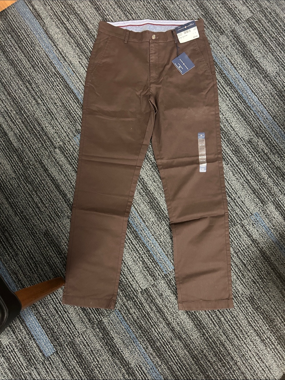 Joseph Abboud Men's Brown Straight Chinos